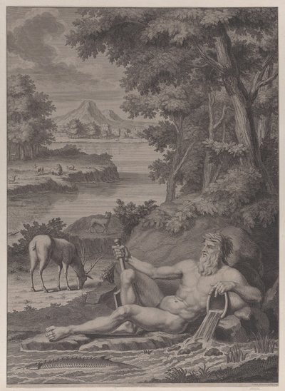 Bóg rzeki w krajobrazie, 1725. autorstwa Frederik Ottens