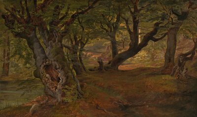 Widok na las Bregentved, Sjaelland, połowa lat 30. XIX wieku. autorstwa Frederik Sødring