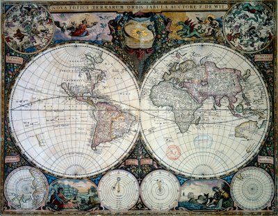 Planisphere autorstwa Frederica de Witta (XVII w.) (e.holl.) 1660 Paryż, B.N. autorstwa Frederik de (after) Wit