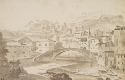 Wiedeń, niedaleko Lyonu. Pont Saint-Martin nad floden Gére. TELEWIZJA. Klasztor św. Porte de la Rochette og slottet Pipet autorstwa Frederik de Moucheron