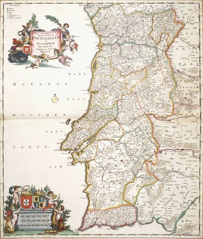 Mapa przedstawiająca Portugalię, ok.1680 autorstwa Frederik de Wit