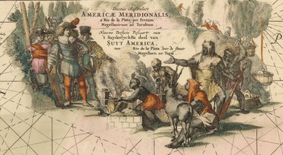 Bardziej południowy obszar Ameryki Południowej, od Rio de la Plata przez Cieśninę Magellana do Toraltum autorstwa Frederik de Wit