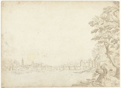 Widok miasta nad rzeką (Dunaj?) autorstwa Frederik van Valckenborch