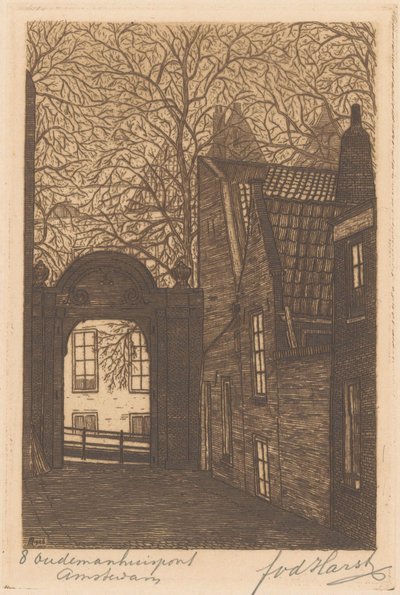 Oudemanhuispoort w Amsterdamie autorstwa Frederik van der Harst (signed by artist)