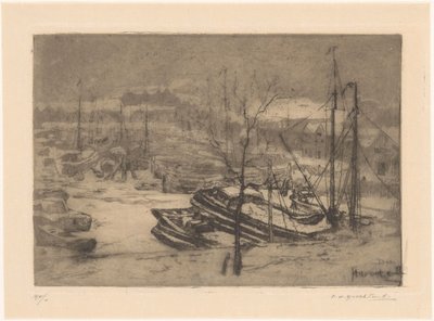 Haventje (oryginalny tytuł na obiekcie) autorstwa Frederika Henriëtte Broeksmit (signed by artist)