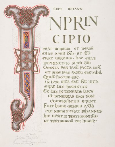 Podświetlany liść z inicjałem I, 1830-62. autorstwa Freeman Gage Delamotte