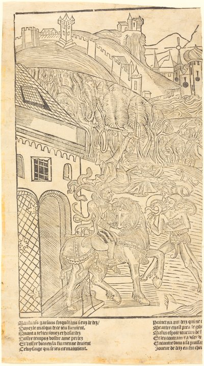Ostrzeżenie przed graniem w kości autorstwa French 15th Century