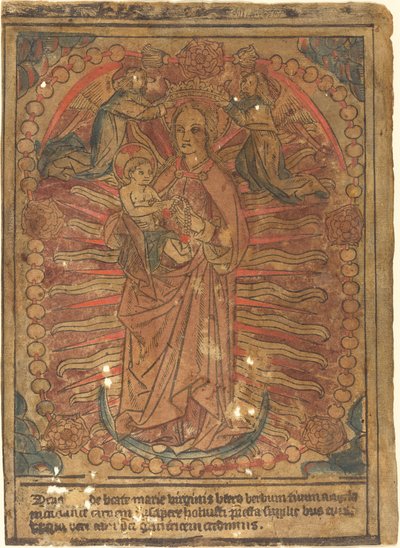 Madonna z Dzieciątkiem w różańcu autorstwa French 15th Century