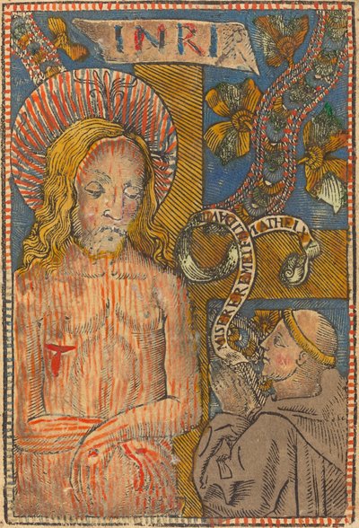 Mąż boleści z franciszkaninem autorstwa French 15th Century
