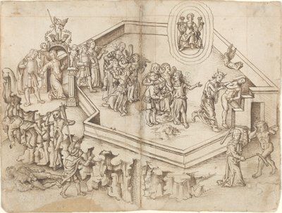 Alegoria życia uczonego w bogatym gospodarstwie domowym [fot. 3 odwrócone / 4 odwrócone] autorstwa French 16th Century