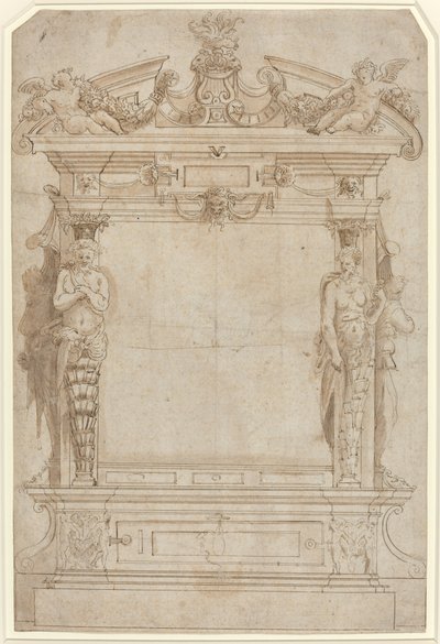 Projekt dla ram architektonicznych autorstwa French 16th Century