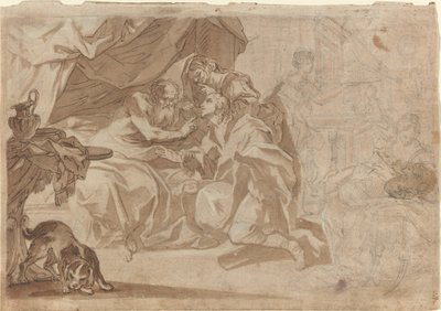 Jakub i Rebeka przed Izaakiem [recto] autorstwa French 18th Century