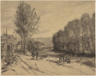 Krajobraz z rzeką autorstwa French 19th Century