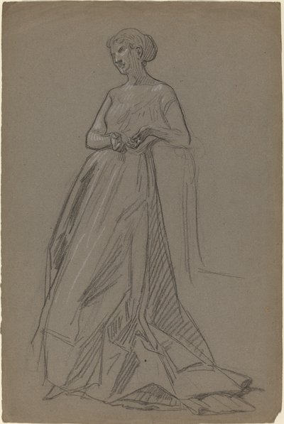 Stojąca kobieta oparta na łokciu autorstwa French 19th Century