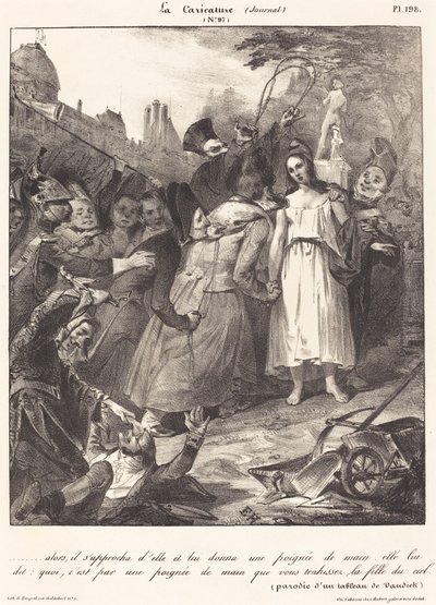 ...potem podszedł do niej: Parodia Zdrada Chrystusa van Dycka autorstwa French 19th Century