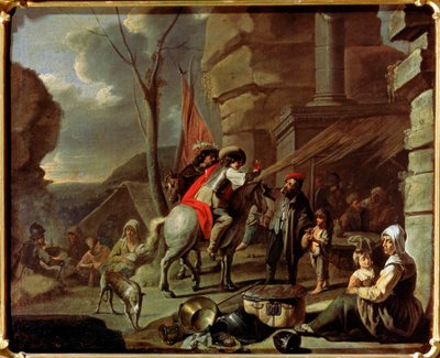 Jeźdźcy w karczmie, druga połowa XVII wieku. autorstwa French Master