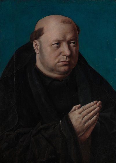 Portret mnicha w modlitwie. autorstwa French Painter