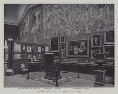 XVIII-wieczna sala w Muzeum Dzieciństwa w Petit Palais, Paryż (zdjęcie czarno-białe) autorstwa French Photographer