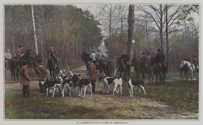 Skrzyżowanie w Foret de Rambouillet, Francja (kolorowe zdjęcie) autorstwa French Photographer