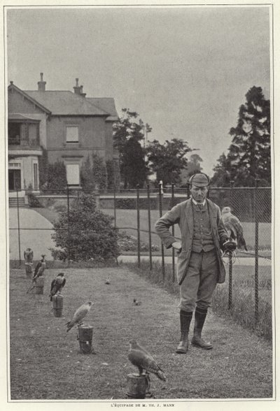 Sokolnik ze swoim jastrzębiem autorstwa French Photographer