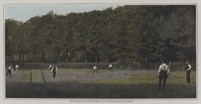 Gra w tenisa ziemnego w Lycee Michelet, Vanves, Paryż (kolorowe zdjęcie) autorstwa French Photographer