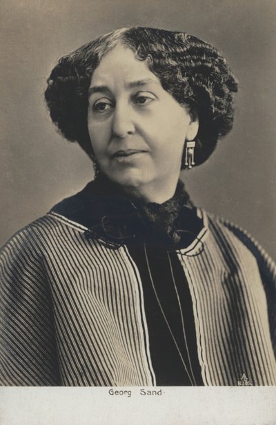 Amantine Lucile Aurore Duplin (pseudonim George Sand) (1804-1876), francuska powieściopisarka (zdjęcie czarno-białe) autorstwa French Photographer