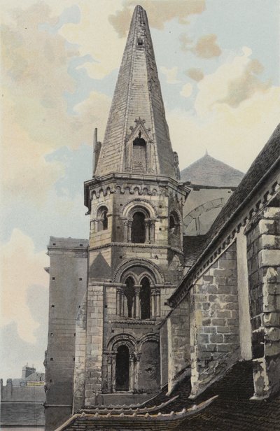 Auxerre, kościół Saint-Eusebe, widok NW (przed restauracją) autorstwa French Photographer