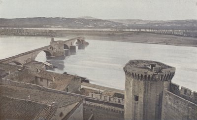 Awinion, fortyfikacje i Pont Saint Benezet autorstwa French Photographer
