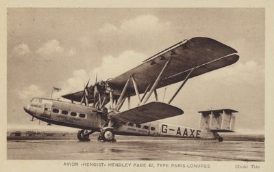 Avion Hengist Hendley Strona 42, Typ Paryż-Londyn autorstwa French Photographer