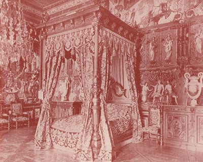 Pokój Anny Austriaczki, Fontainebleau (zdjęcie czarno-białe) autorstwa French Photographer