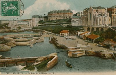 Biarritz, Le Port des Pecheurs. Pocztówka wysłana 25 października 1913 roku. autorstwa French Photographer