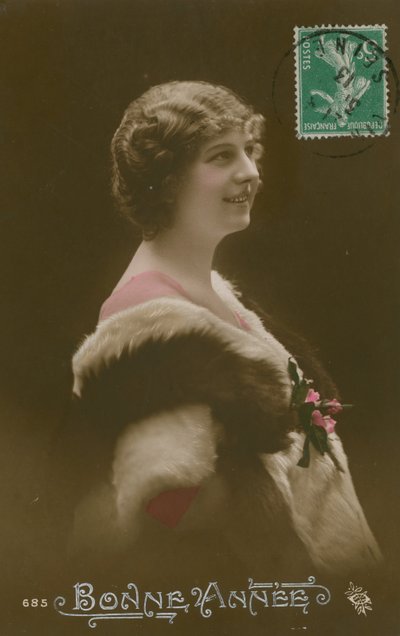 Bonne Anne. Francuska pocztówka Szczęśliwego Nowego Roku wysłana w 1913 roku. autorstwa French Photographer