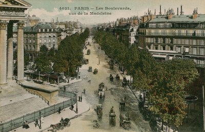 Bulwary Paryża, widziane z Boulevard de la Madeleine. Pocztówka wysłana w 1913 roku. autorstwa French Photographer