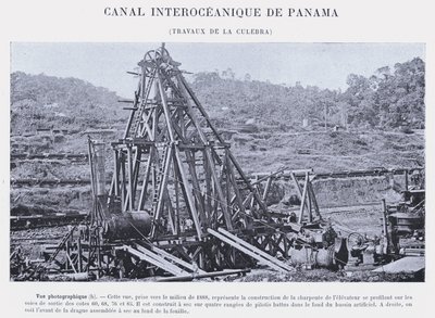 Panama Interoceanic Canal, Culebra Works (zdjęcie czarno-białe) autorstwa French Photographer