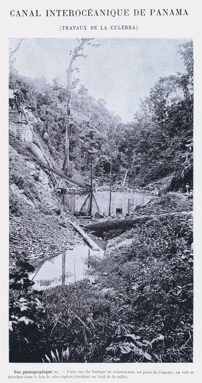 Panama Interoceanic Canal, Culebra Works (zdjęcie czarno-białe) autorstwa French Photographer