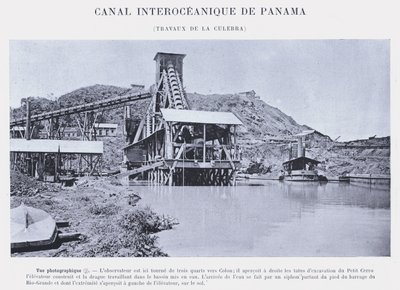 Panama Interoceanic Canal, Culebra Works (zdjęcie czarno-białe) autorstwa French Photographer