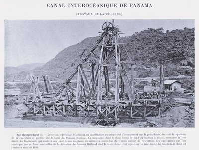 Panama Interoceanic Canal, Culebra Works (zdjęcie czarno-białe) autorstwa French Photographer