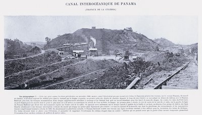 Panama Interoceanic Canal, Culebra Works (zdjęcie czarno-białe) autorstwa French Photographer