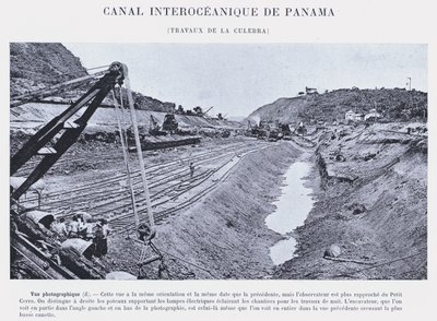 Panama Interoceanic Canal, Culebra Works (zdjęcie czarno-białe) autorstwa French Photographer
