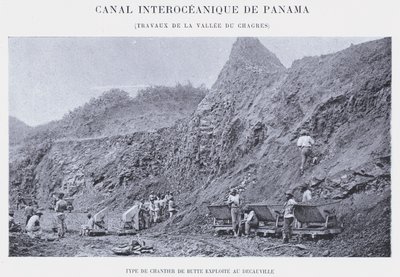 Panama Interoceanic Canal, Chagres Valley Works (zdjęcie czarno-białe) autorstwa French Photographer