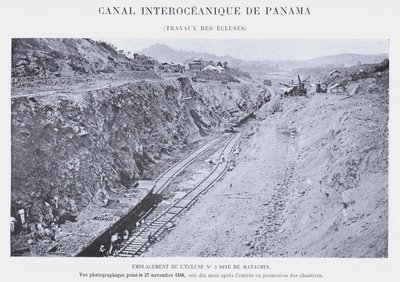 Panamski Kanał Interoceaniczny, Śluza Works (zdjęcie bw) autorstwa French Photographer