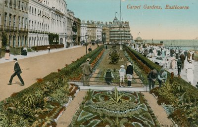 Ogrody dywanowe, Eastbourne, Anglia. Pocztówka wysłana w 1913 roku. autorstwa French Photographer