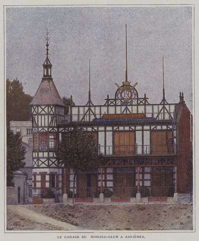 Klub wioślarski Societe des Regates Parisiennes, Asnieres, Paryż, Francja (kolorowe zdjęcie) autorstwa French Photographer