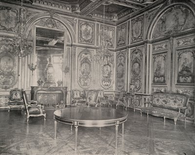 Pokój Radców, Pałac Fontainebleau (zdjęcie czarno-białe) autorstwa French Photographer