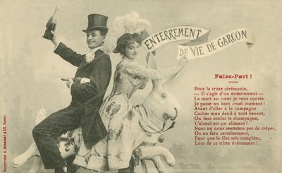Para na karnawałowej przejażdżce (zdjęcie czarno-białe) autorstwa French Photographer