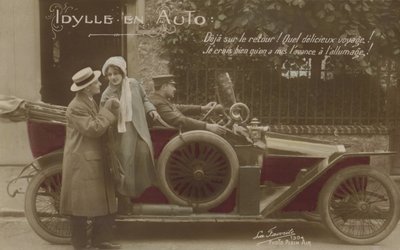 Para z samochodem (zdjęcie kolorowe) autorstwa French Photographer