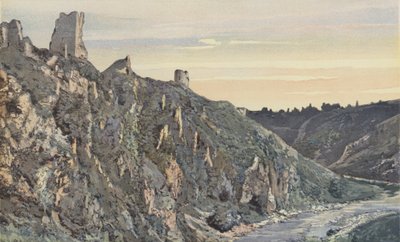 Crozant, Ruiny zamku nad brzegiem Creuse, Widok na N E autorstwa French Photographer