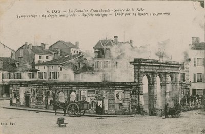 Dax - źródło ciepłej wody - źródło z Nebe. Pocztówka wysłana w 1913 roku. autorstwa French Photographer