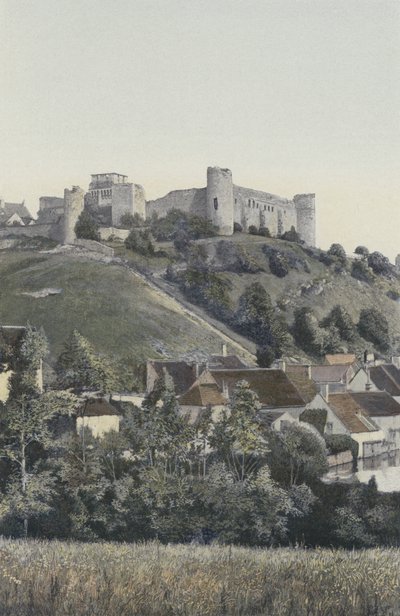 Druyes, zamek, widok z jeziora autorstwa French Photographer