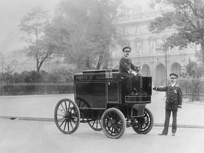 Elektryczny wózek pocztowy, 1901 autorstwa French Photographer